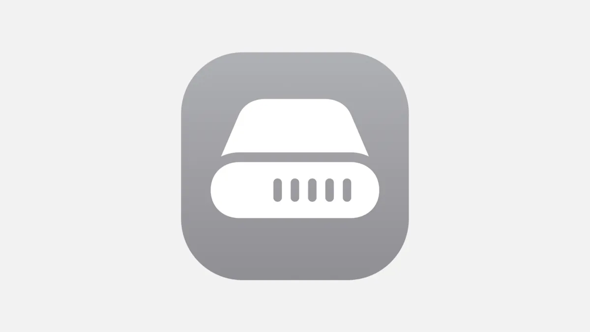 Apple’s Full Disk Access disk icon, a source-created illustration displayed on a neutral gray background.