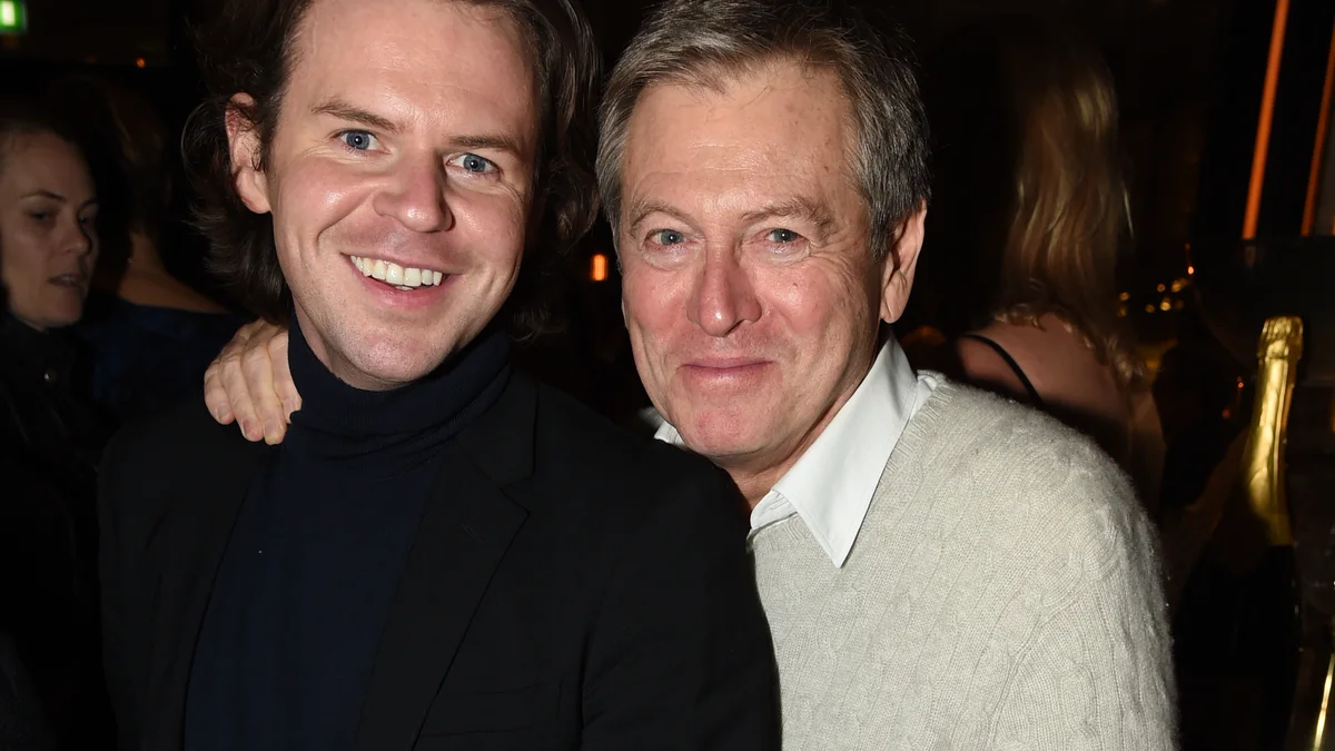 Christopher Kane, left, standing with John Pawson at a Financial Times anniversary event in London.