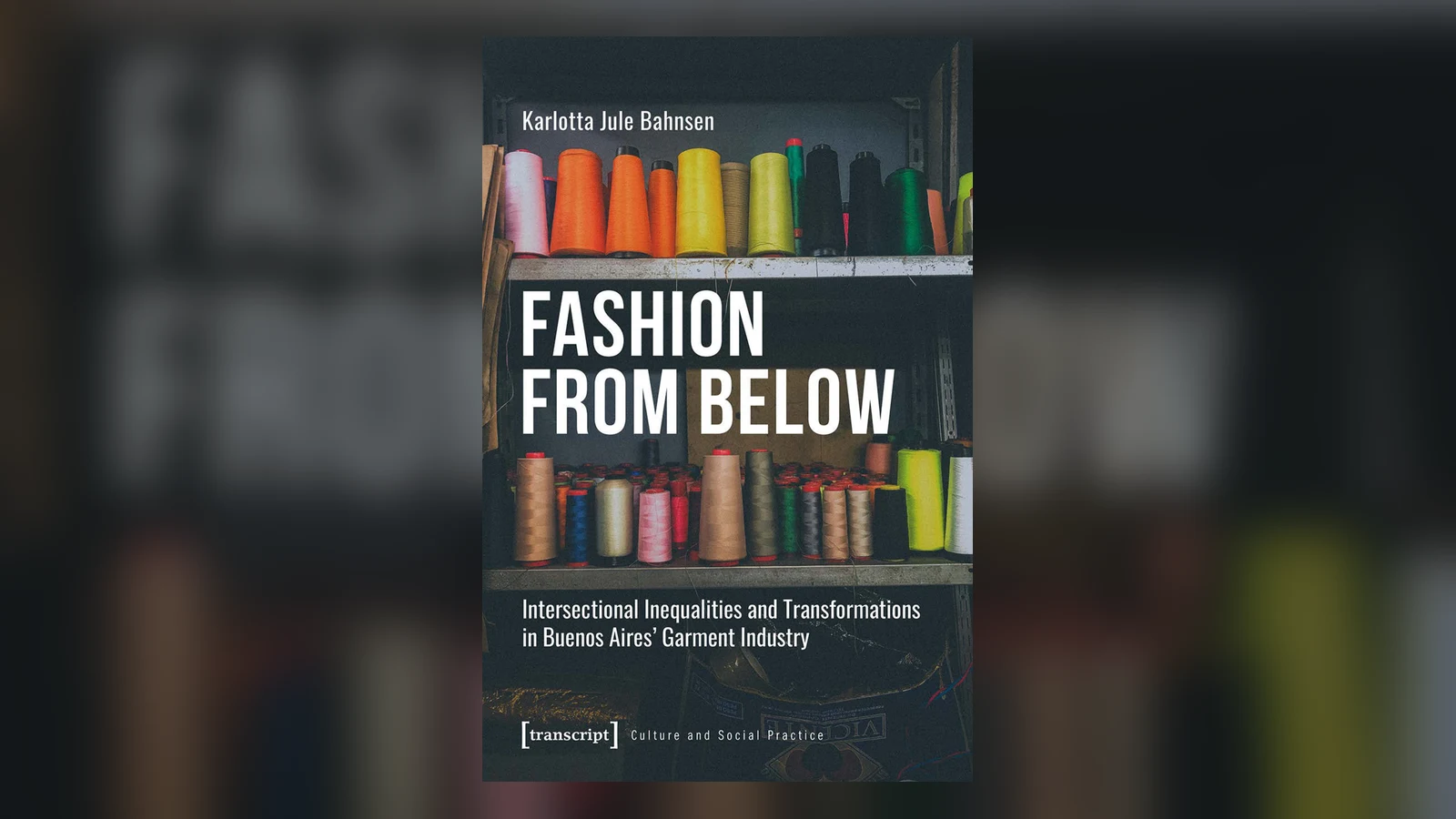 Licensed cover of Fashion from Below centered over a softly blurred extension of its shelves of colorful thread.