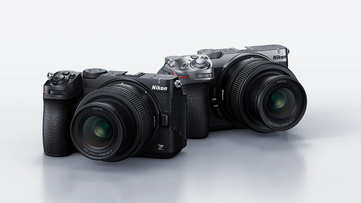 Black and silver Nikon Z5IIC full-frame camera bodies shown from the front